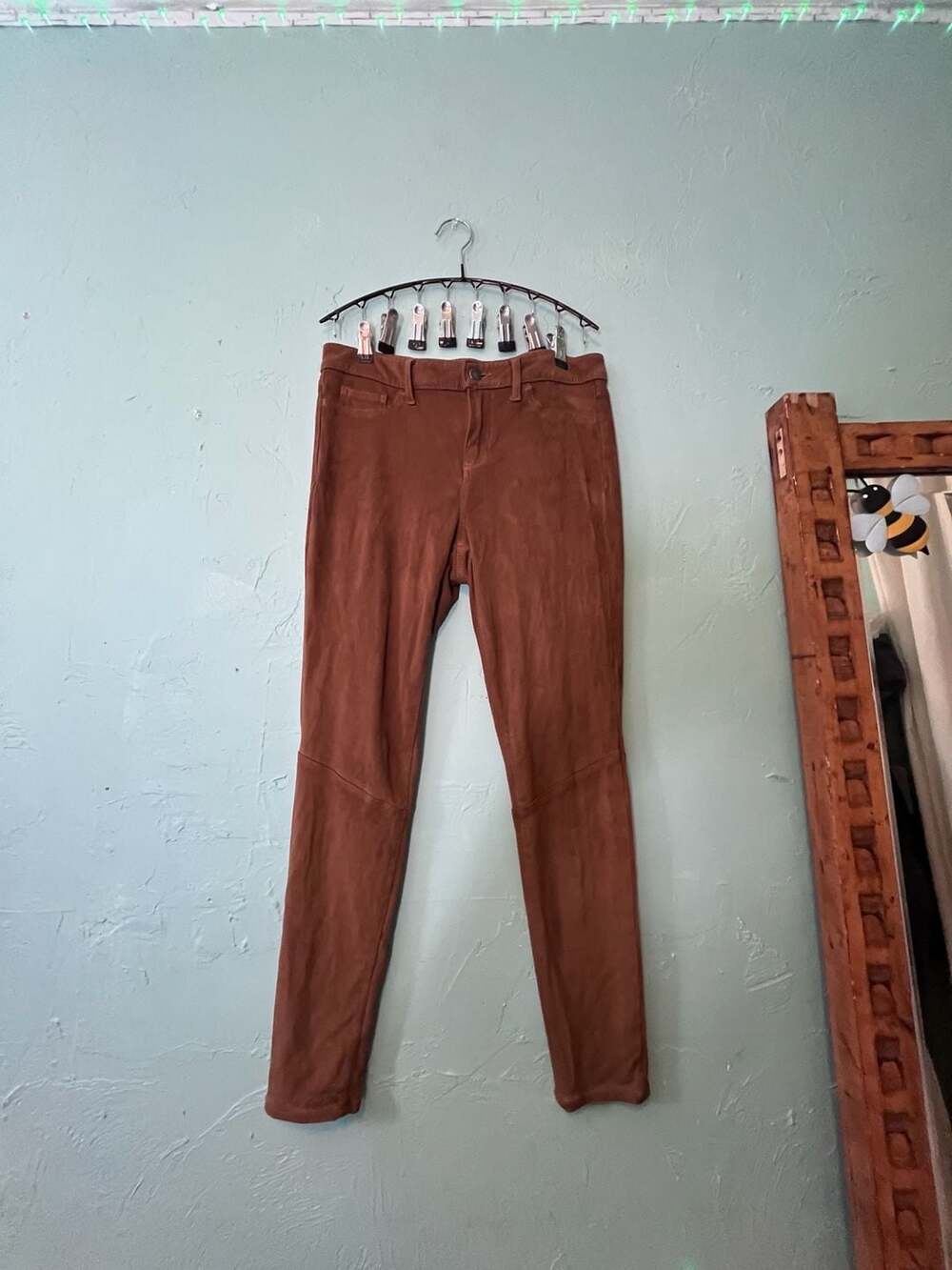 Faded Glory Brown Faux Suede Leggings Size 6